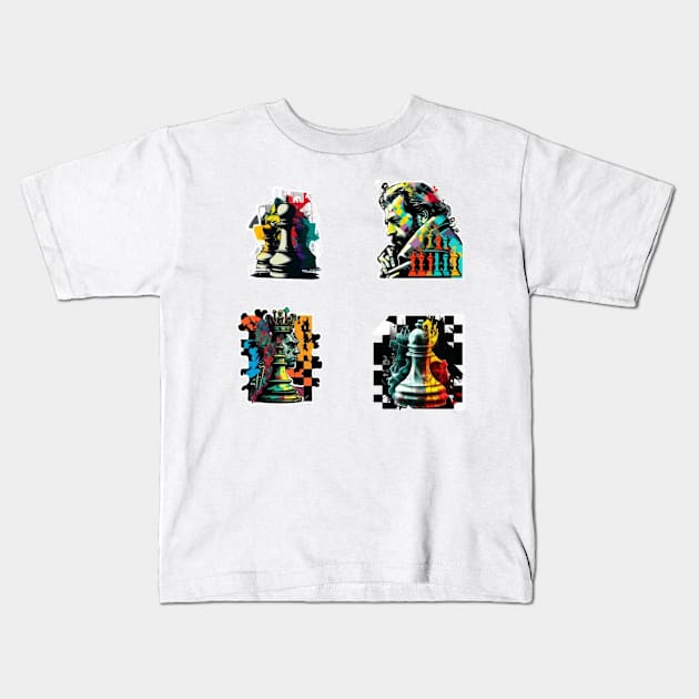 Chess colourful sticker pack Kids T-Shirt by chessmate